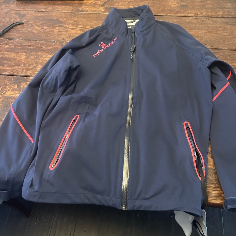 Authentic New Psycho Bunny Mens Rain Jacket Size Large